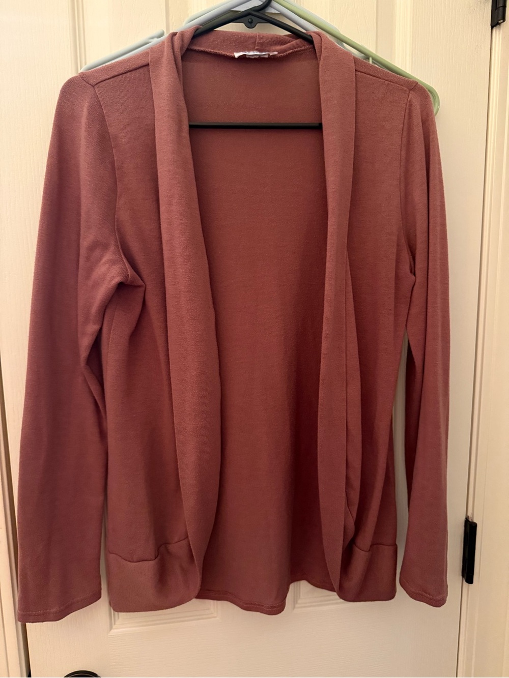 Open-Front Cardigan Sweater in Dusty Rose